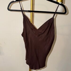 Zara Chocolate Brown Cowl Neck Camisole